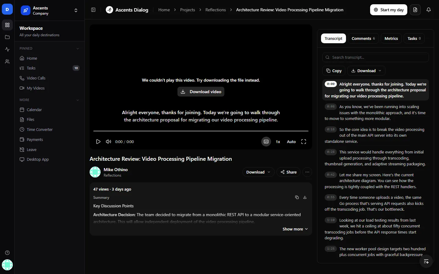 Ascents Dialog screenshot 3