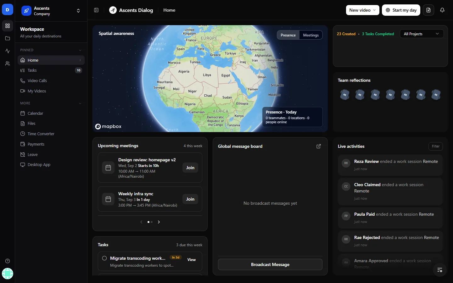 Ascents Dialog screenshot